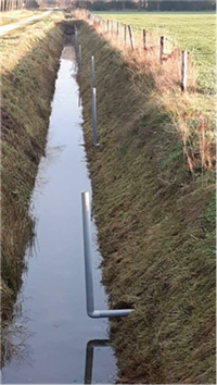 voorbeeld van draaibare bochten op bestaande drainagebuizen